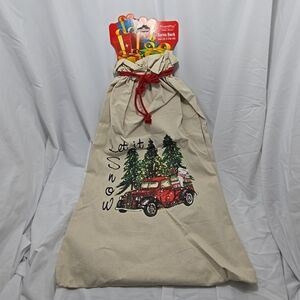 NWT Wonder & Weiss Holiday Collection Canvas Santa Sack 34 X 21 In Cream